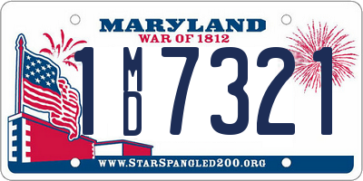 MD license plate 1MD7321