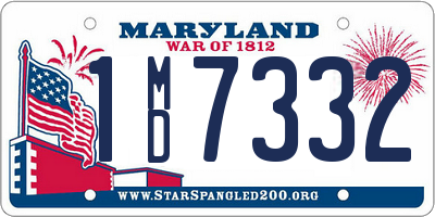 MD license plate 1MD7332