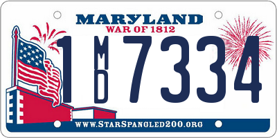 MD license plate 1MD7334