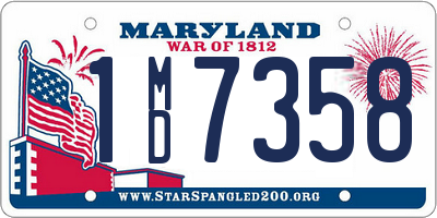 MD license plate 1MD7358