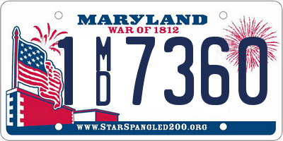 MD license plate 1MD7360