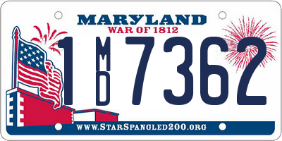 MD license plate 1MD7362