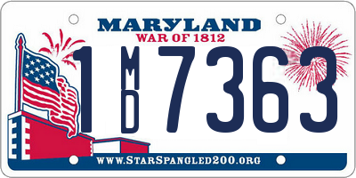 MD license plate 1MD7363