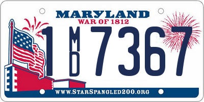 MD license plate 1MD7367