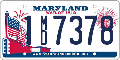 MD license plate 1MD7378