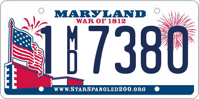 MD license plate 1MD7380