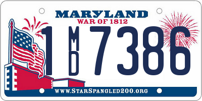 MD license plate 1MD7386