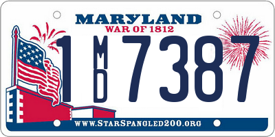 MD license plate 1MD7387