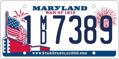 MD license plate 1MD7389