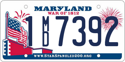 MD license plate 1MD7392