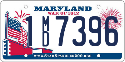 MD license plate 1MD7396