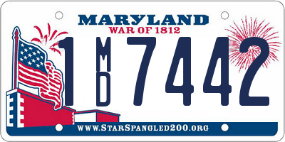 MD license plate 1MD7442