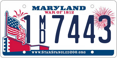 MD license plate 1MD7443