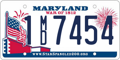 MD license plate 1MD7454