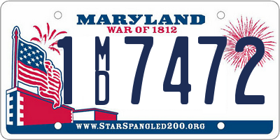 MD license plate 1MD7472