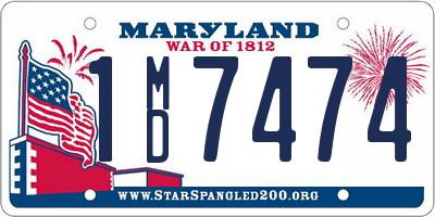 MD license plate 1MD7474