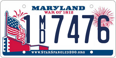 MD license plate 1MD7476