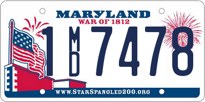 MD license plate 1MD7478