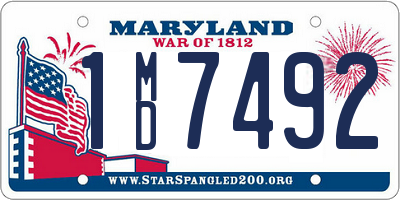 MD license plate 1MD7492