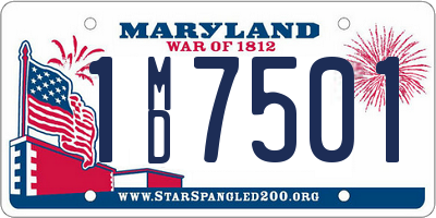 MD license plate 1MD7501