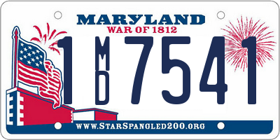 MD license plate 1MD7541