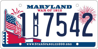 MD license plate 1MD7542