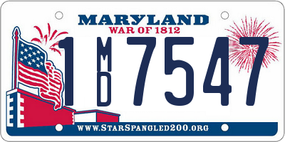 MD license plate 1MD7547