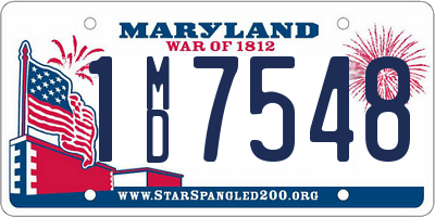 MD license plate 1MD7548