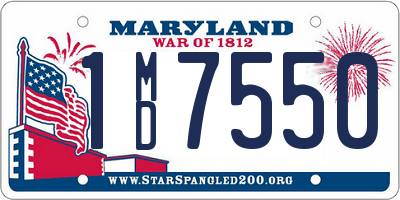 MD license plate 1MD7550