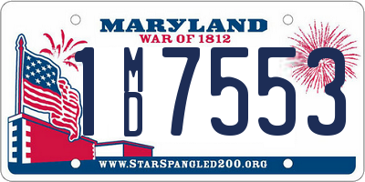 MD license plate 1MD7553