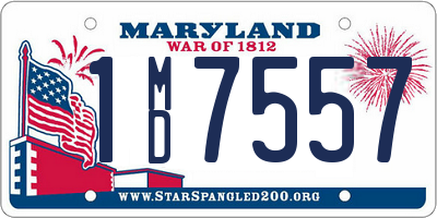 MD license plate 1MD7557