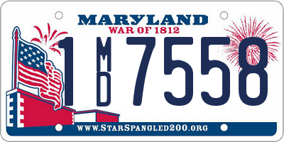 MD license plate 1MD7558