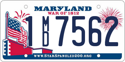 MD license plate 1MD7562