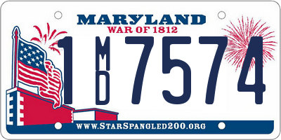 MD license plate 1MD7574