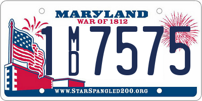 MD license plate 1MD7575