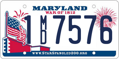 MD license plate 1MD7576