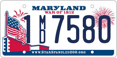 MD license plate 1MD7580