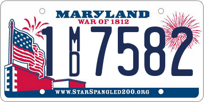 MD license plate 1MD7582