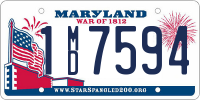 MD license plate 1MD7594