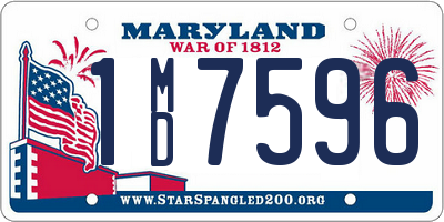 MD license plate 1MD7596