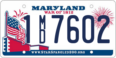 MD license plate 1MD7602