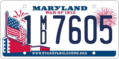 MD license plate 1MD7605