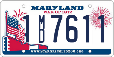 MD license plate 1MD7611