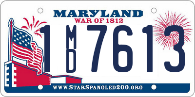 MD license plate 1MD7613