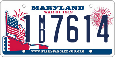 MD license plate 1MD7614