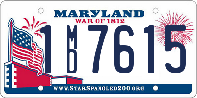 MD license plate 1MD7615