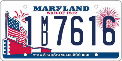 MD license plate 1MD7616