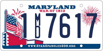 MD license plate 1MD7617