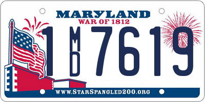 MD license plate 1MD7619