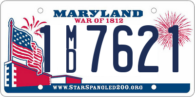 MD license plate 1MD7621